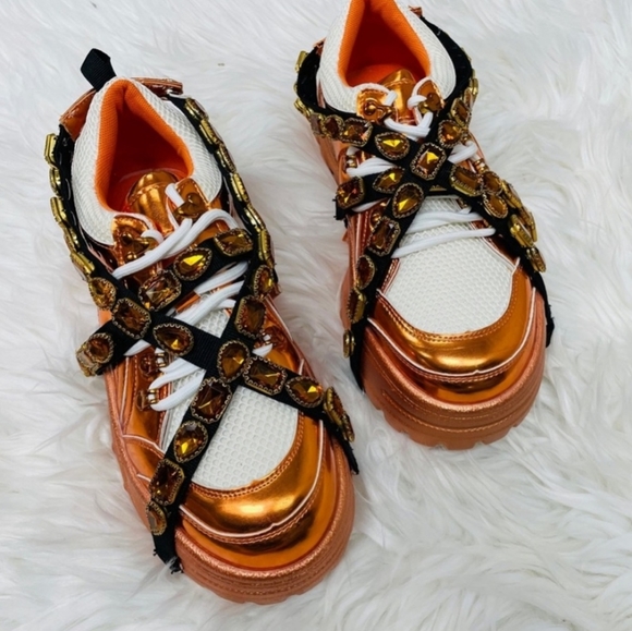 🔥New Arrival🔥 Orange Chunky Sneaker - Picture 3 of 5